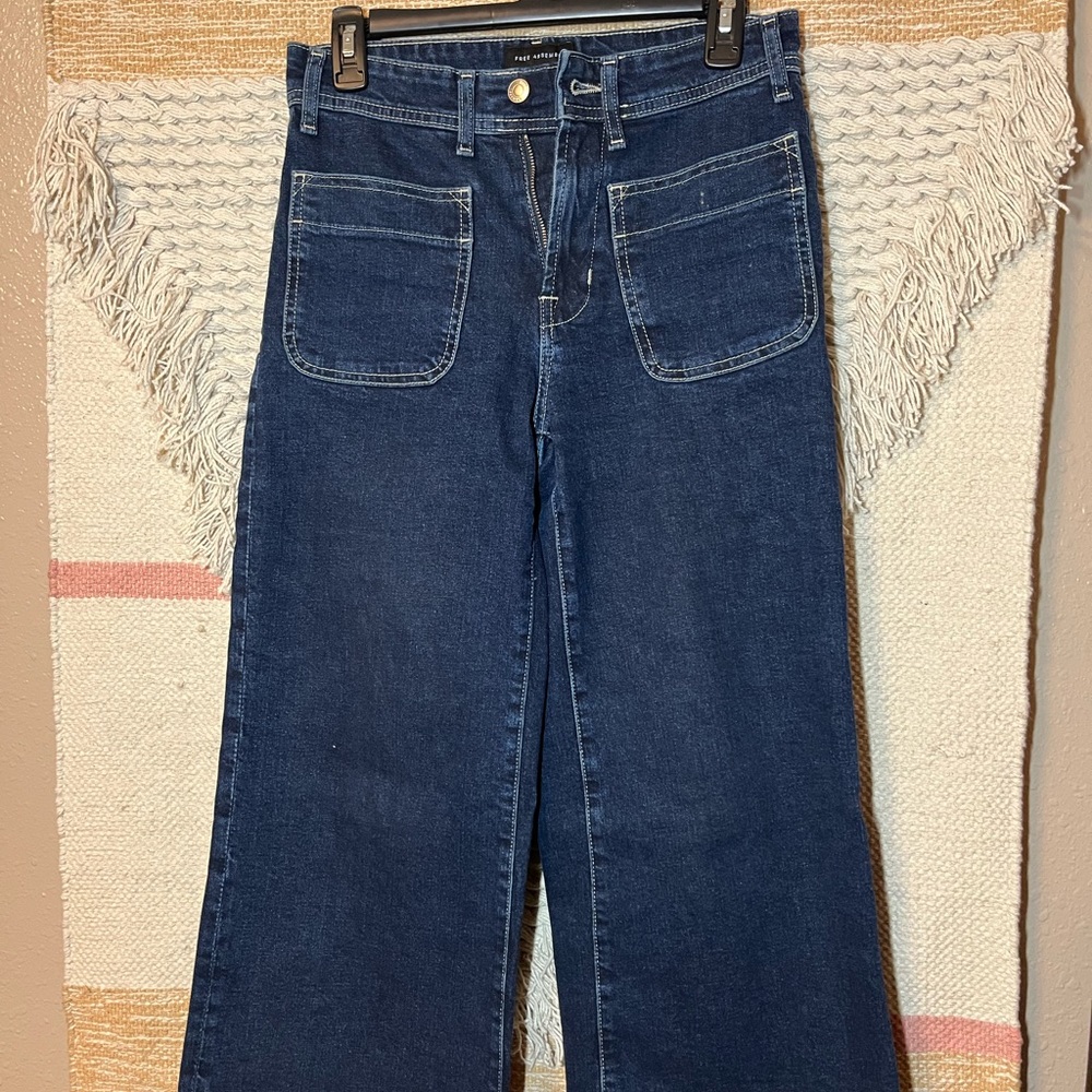 Free assembly retro flare jeans(short)